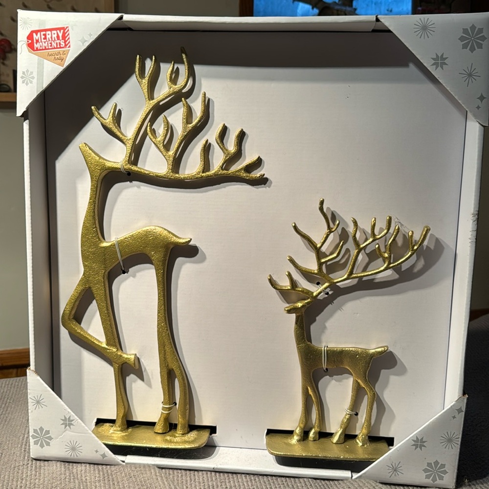 New in Box Merry Moments Aldi Gold Deer